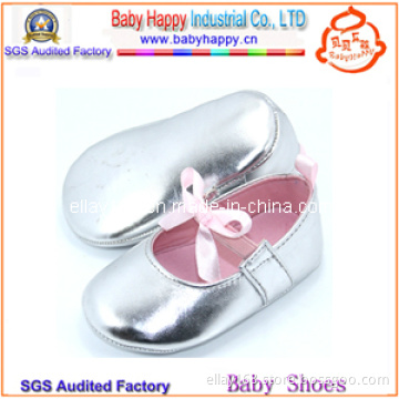 PU Leather Silver Baby Shoes